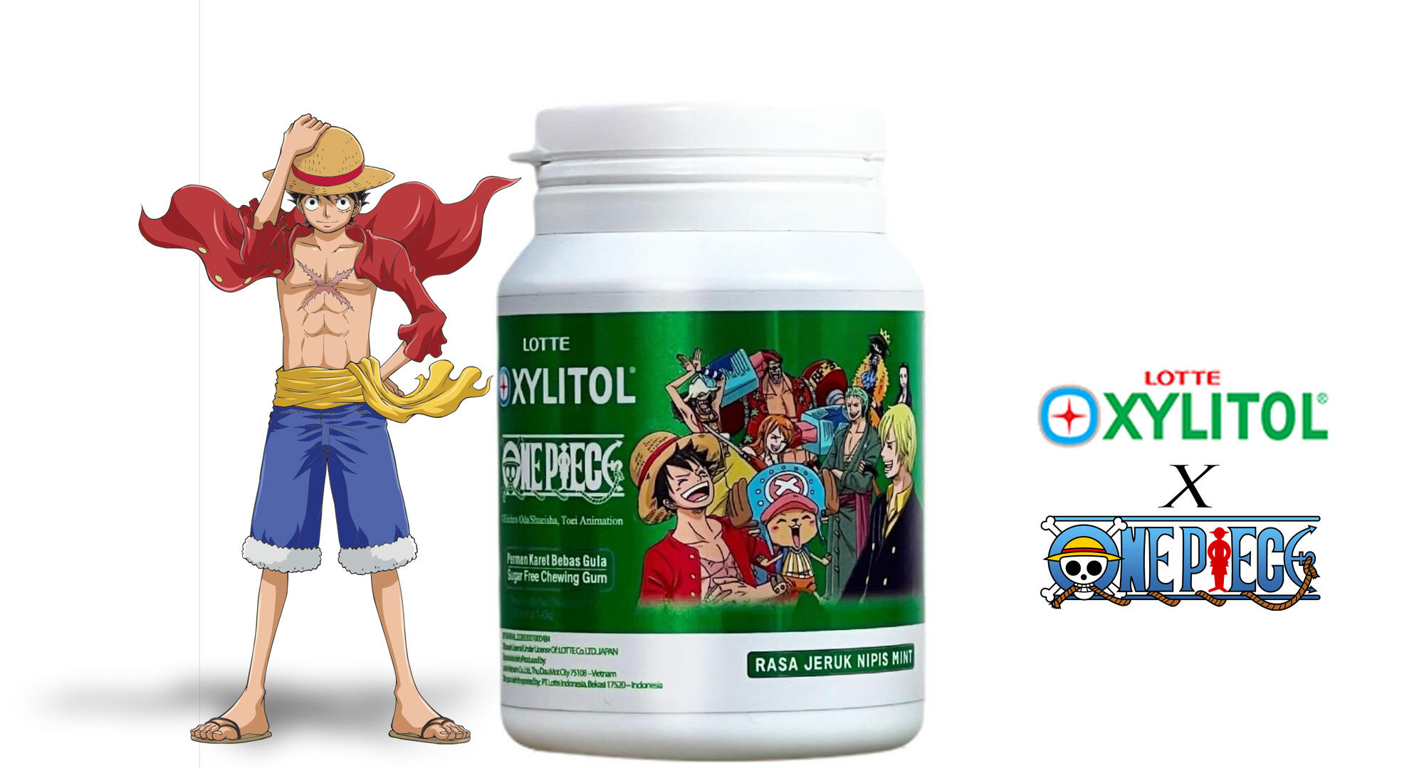 Gomu Gomu noÃ¢â‚¬Â¦ Gum! Lotte Xylitol x One Piece Hadir dengan Kemasan Eksklusif!
