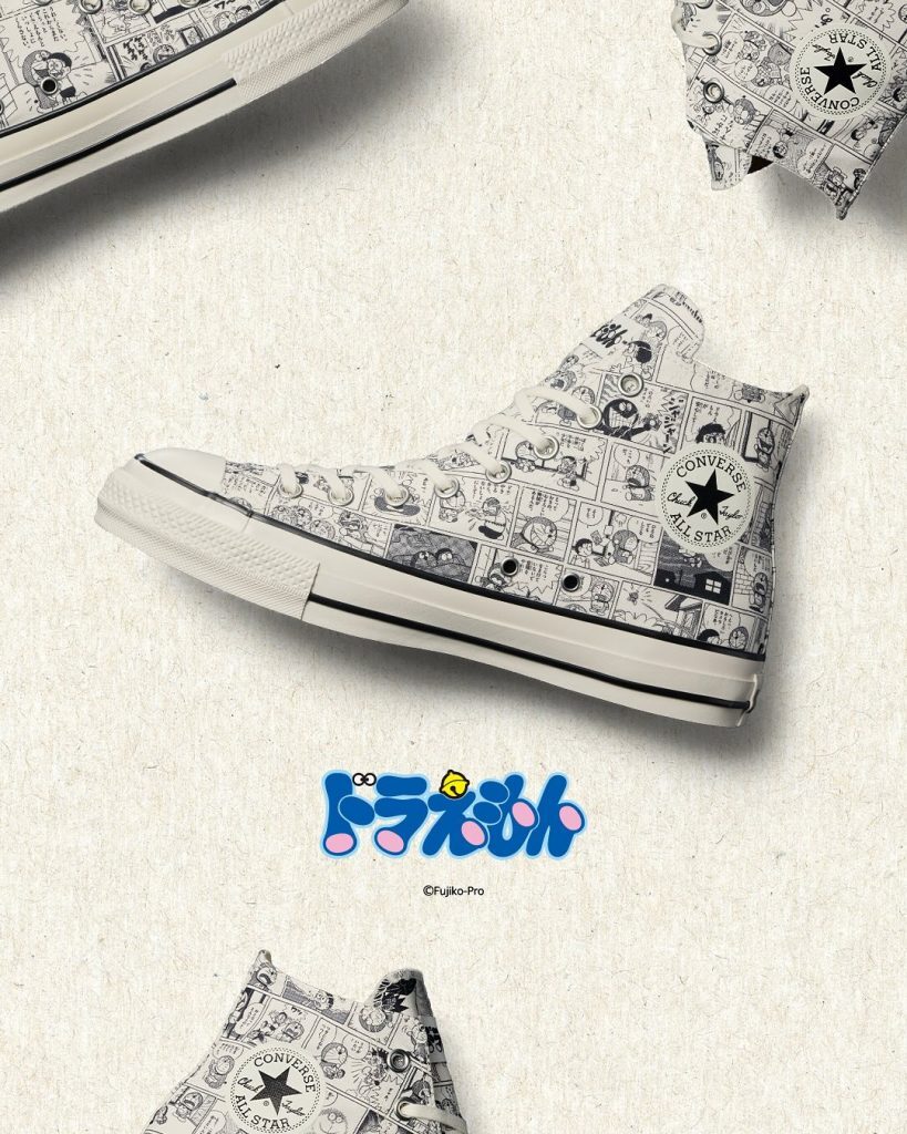 sepatu convers edisi spesial Doraemon - sumber foto Threads japanproxy.my