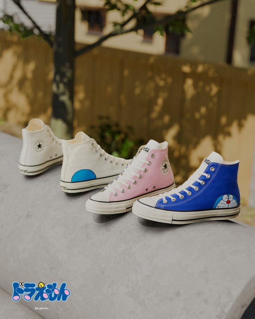 sepatu convers edisi spesial Doraemon - sumber foto Threads japanproxy.my