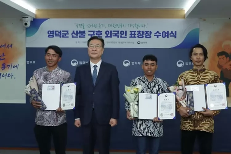 Tiga WNI di Korea Selatan Diganjar Penghargaan Kehormatan atas Aksi Heroik Selamatkan Warga dari Kebakaran Hutan