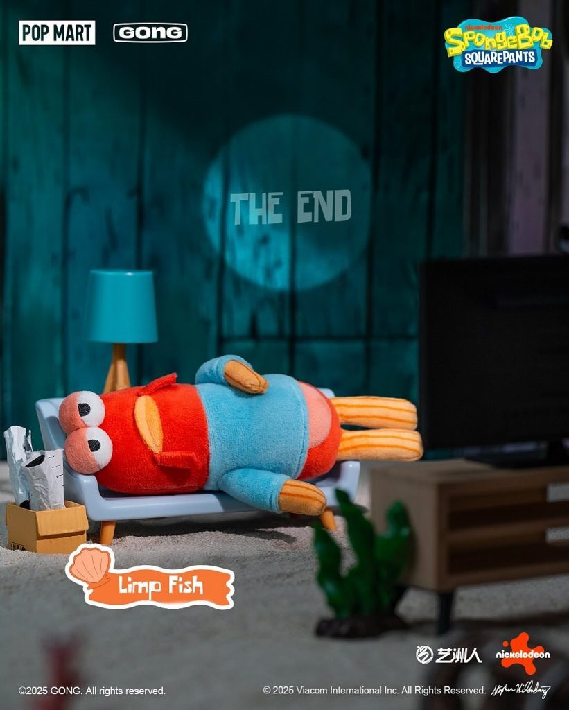 Limp Fish salah satu koleksi Bikini Bottom Buddies plush - sumber POPMART