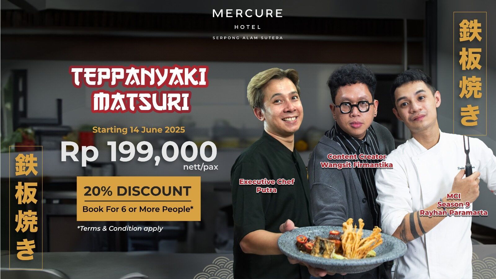 Teppanyaki Matsuri: Festival All-You-Can-Eat Seru Bareng Wangsit Firmantika dan Rayhan Paramarta di Mercure Serpong Alam Sutera