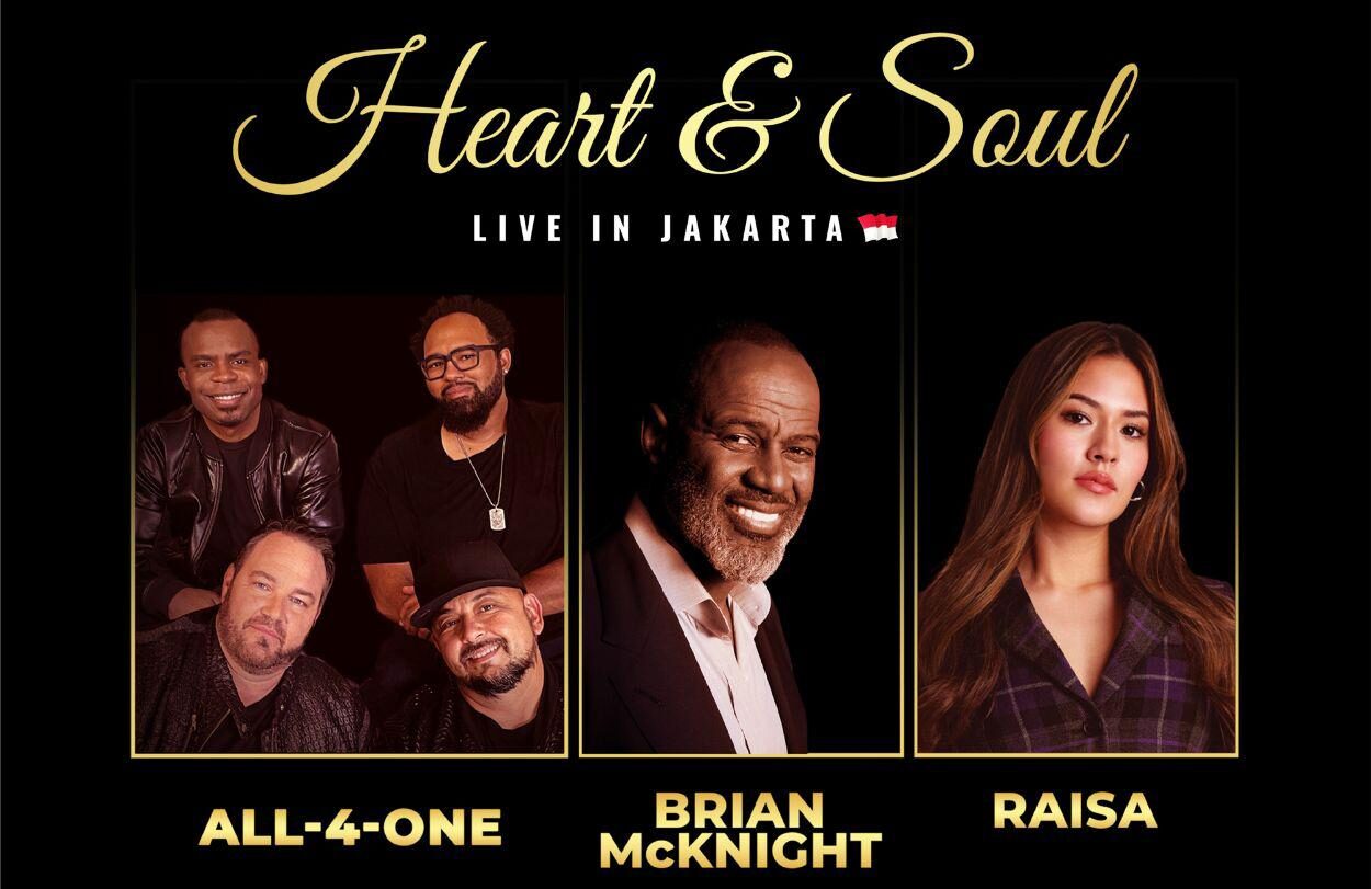 Konser Heart & Soul Live in Jakarta 2025 Digelar Malam Ini, All-4-One, Brian McKnight, dan Raisa Siap Tampil Bersama