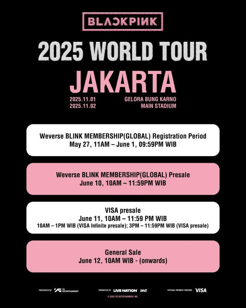 BLACKPINK Kembali Hadir di Jakarta, Penjualan Tiket Tersedia Eksklusif di tiket.com Mulai 10 Juni 2025