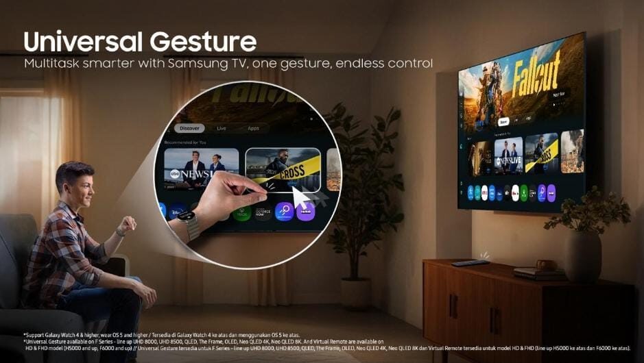 Kontrol TV Samsung Tanpa Remote, Cukup dengan Gerakan Tangan dan Galaxy Watch