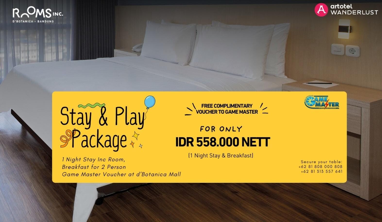 Liburan Seru dan Praktis di Bandung Bareng Promo "Stay & Play" dari ROOMS INC D'Botanica