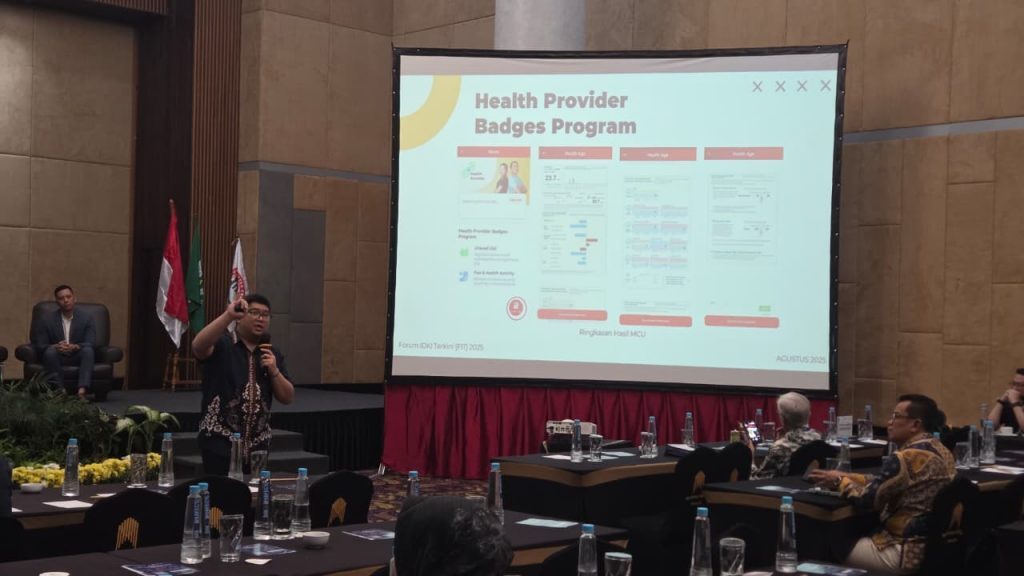 dr. Rafael Nanda R, MKK di Simposium dan Workshop Kesehatan Kerja yang diselenggarakan oleh Perhimpunan Dokter Kesehatan Kerja Indonesia (IDKI) bekerjasama dengan PT ajinomoto Indonesia di Jakarta. (Foto: Dok. Ajinomoto)