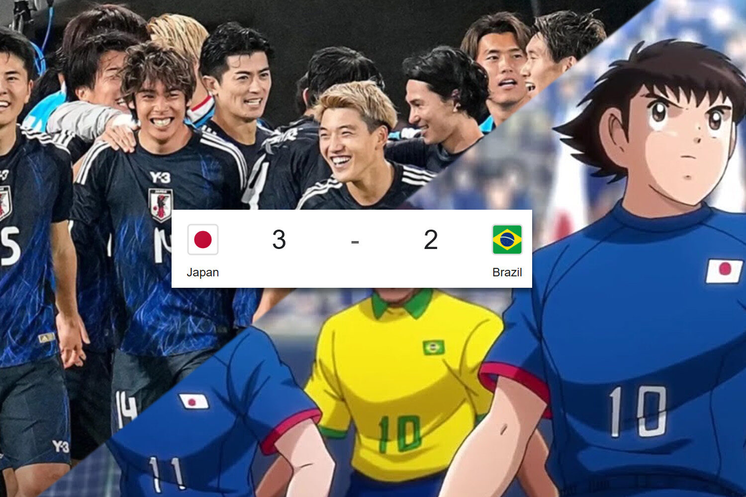 Brasil Takluk dari Jepang 3-2! Comeback Epik Layaknya di Anime Captain Tsubasa