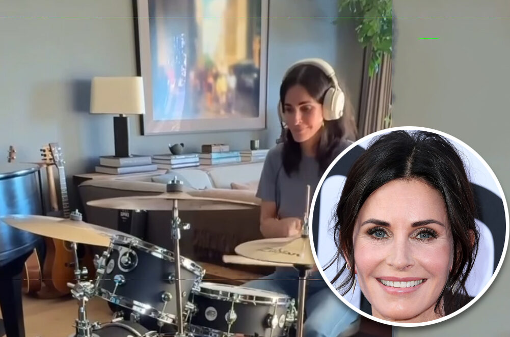 Courteney Cox Tampil Rock 'n Roll! Aksi Main Drum "Smells Like Teen Spirit" Viral