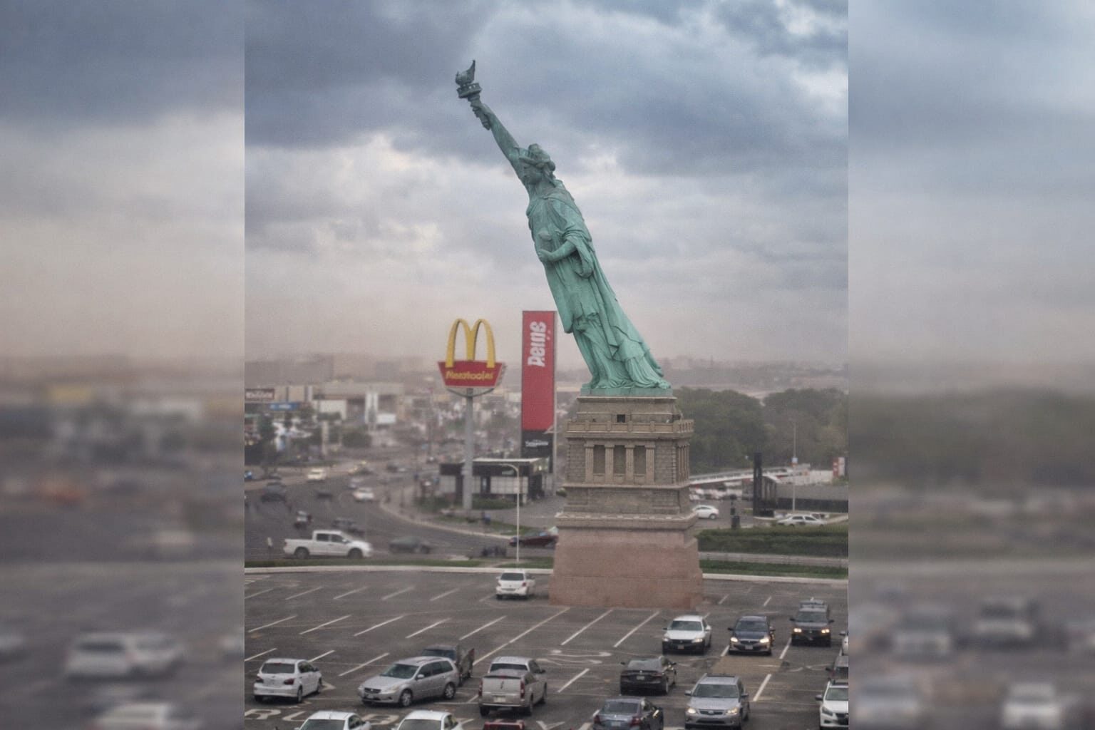 Replika Patung Liberty Roboh di Brasil, Diterjang Badai Angin Kencang