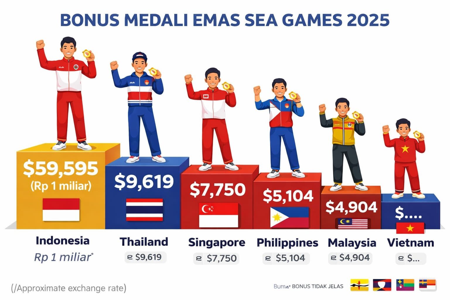 Indonesia Paling Royal! Ini Daftar Bonus Medali Emas SEA Games 2025 di Asia Tenggara