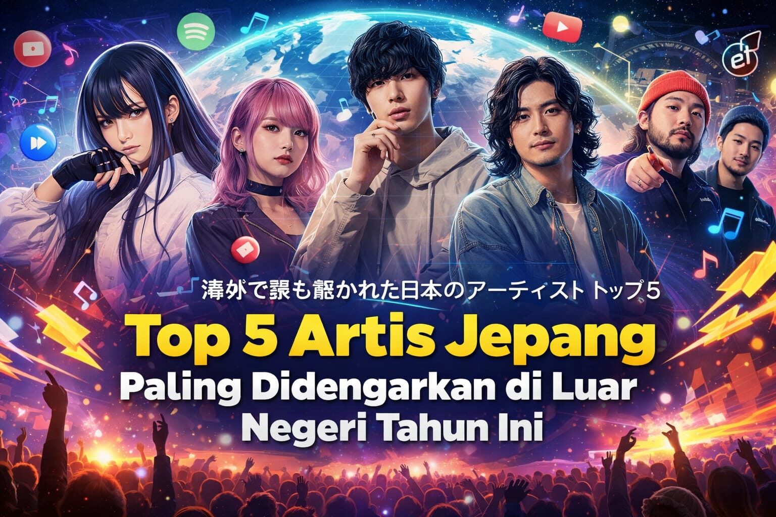 Top 5 Artis Jepang Paling Banyak Didengarkan di Luar Negeri Tahun Ini, Ini Listnya!