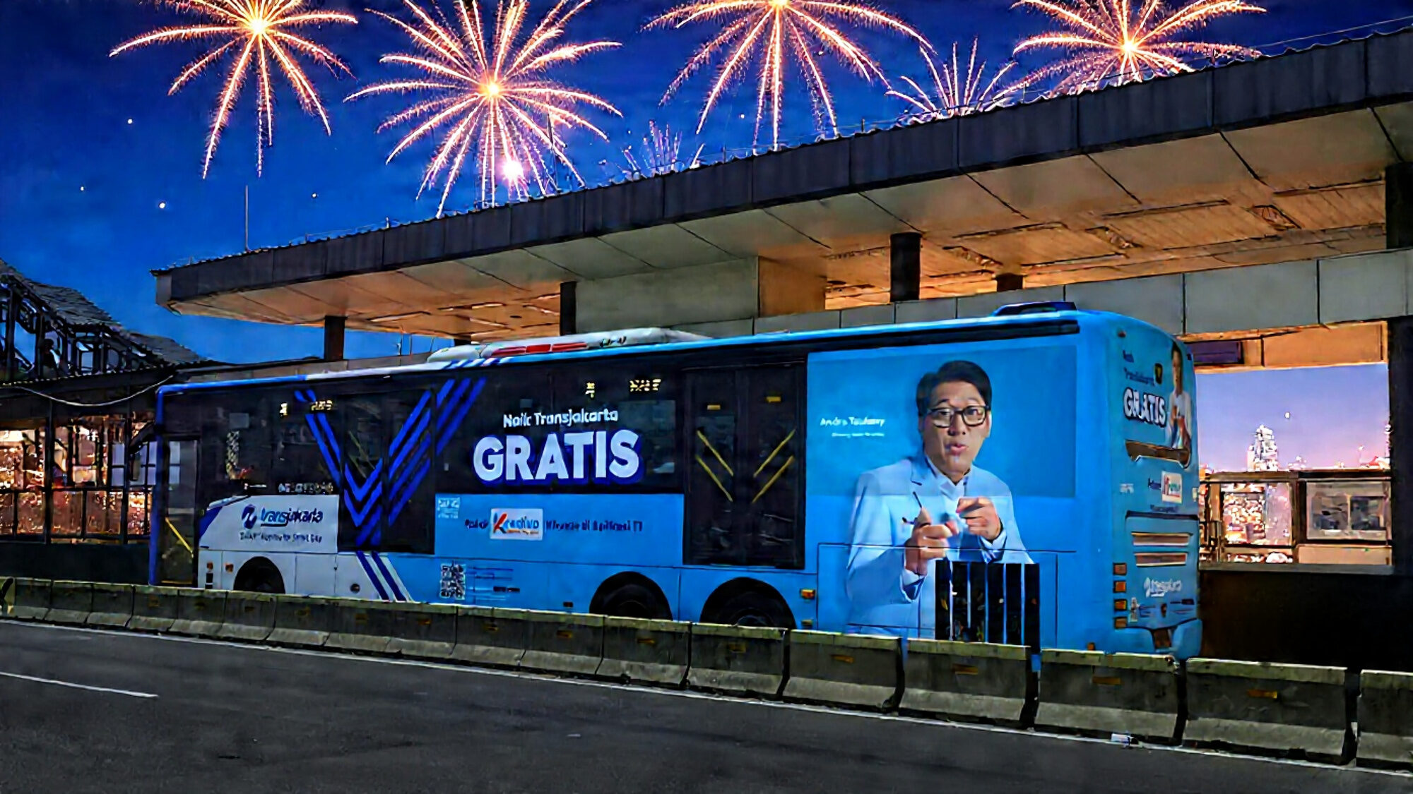 Tahun Baru di Sudirman–Bundaran HI Makin Seru, TransJakarta, LRT, dan MRT Gratis hingga Dini Hari!