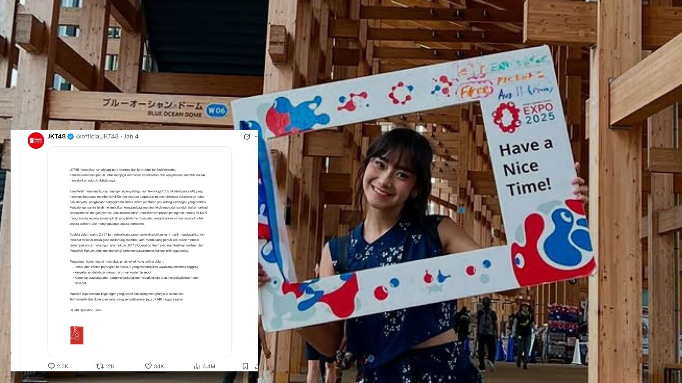 JKT48 Tegas Lawan Penyalahgunaan AI, Tegaskan Idol Bukan Objek dan Rasa Aman Tak Bisa Ditawar