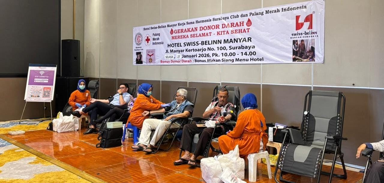 Aksi Kemanusiaan Berkelanjutan, Swiss-Belinn Manyar Surabaya Rutin Selenggarakan Donor Darah