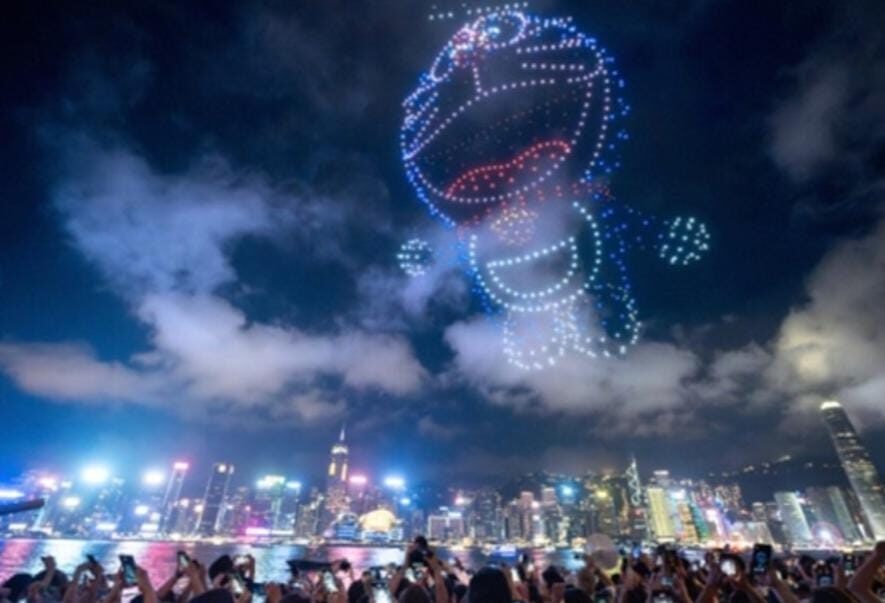 Doraemon Drone Show Pertama di Jepang, Odaiba Jadi Panggung Spektakuler 1.000 Drone
