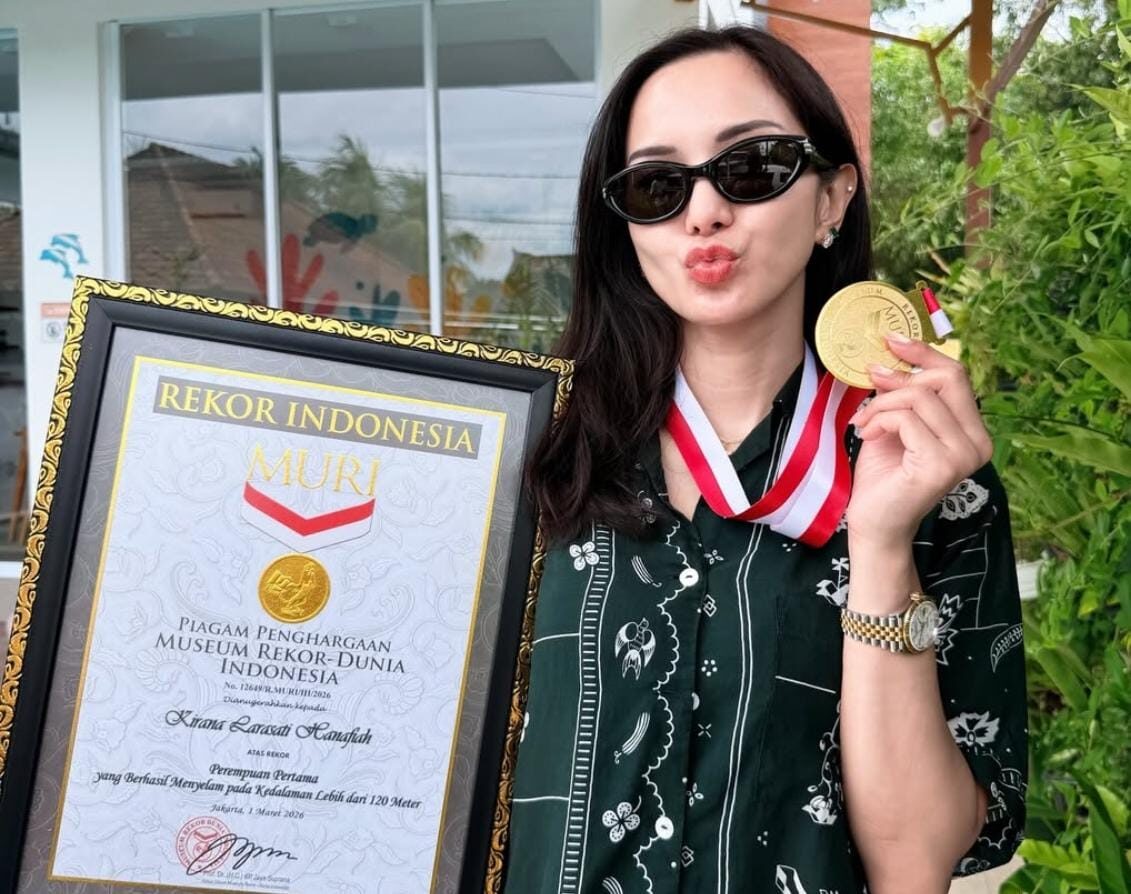 Kirana Larasati Pecahkan Rekor MURI, Sukses Menyelam Hingga 127 Meter