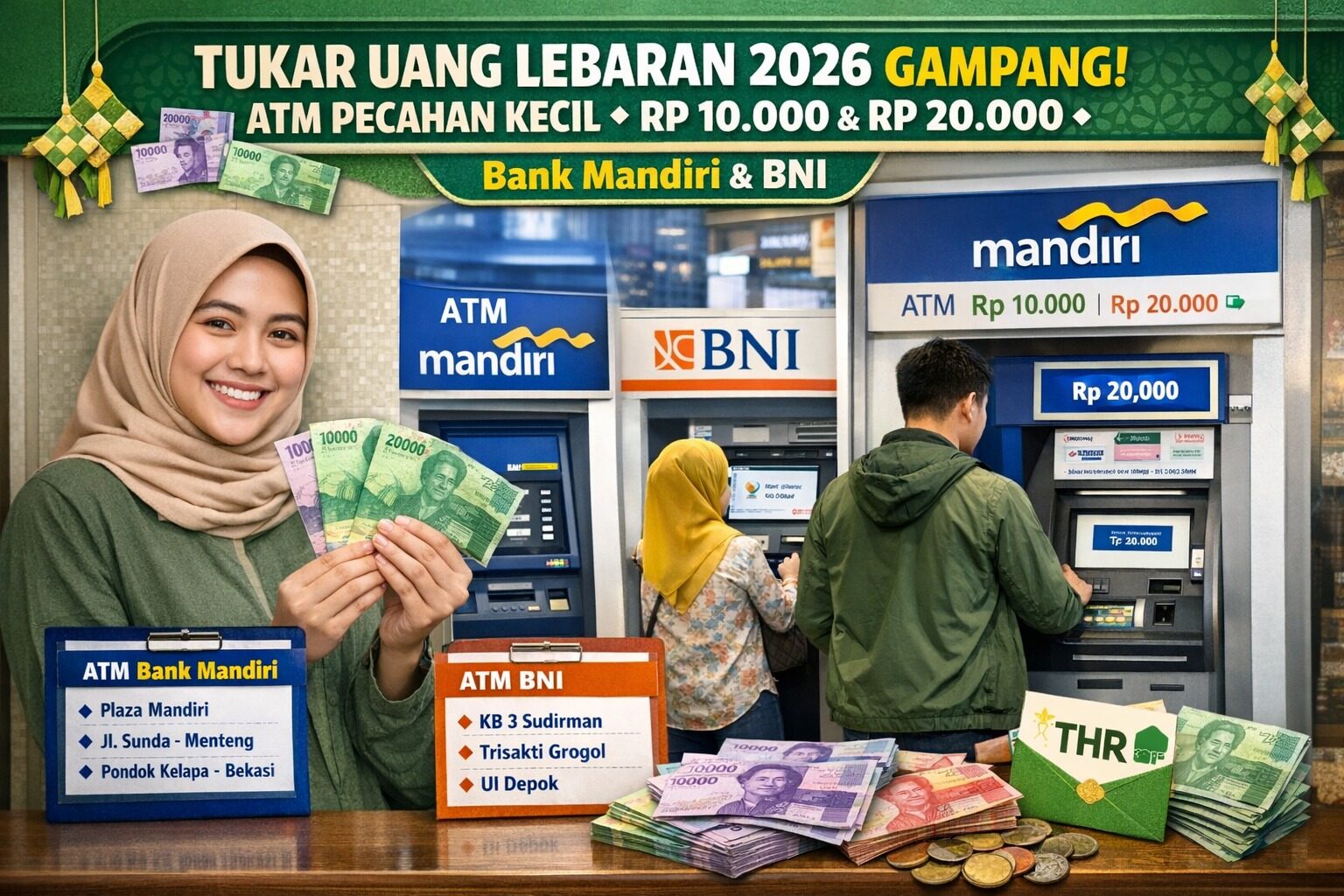 Nggak Perlu Antre di Bank! Ini Daftar ATM Pecahan Kecil untuk Tukar Uang Lebaran 2026