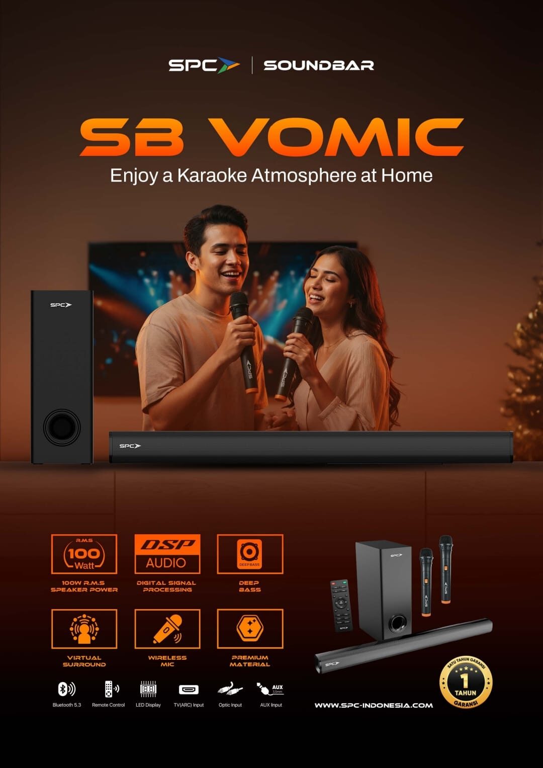 SPC Luncurkan Soundbar VOMIC, Soundbar Karaoke Pertama dengan Mic Wireless untuk Hiburan Rumah