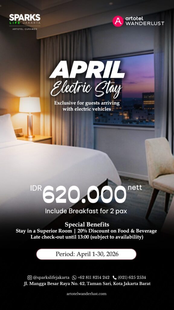Sparks Life Jakarta April Electric Stay - sumber foto Artotel