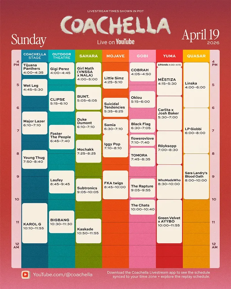 jadwal hari Minggu - sumber foto Istimewa