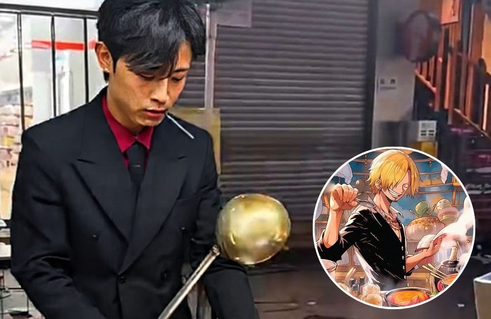 Koki China Ini Viral Karena Mirip Sanji One Piece, Masak Nasi Goreng Pakai Jas Formal Bikin Netizen Heboh