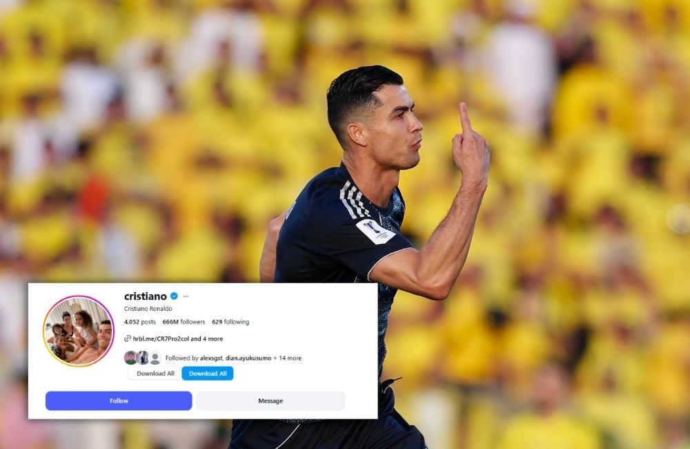 Cristiano Ronaldo Kehilangan 18 Juta Followers Instagram dalam Sehari, Tapi Tetap Jadi Raja Media Sosial