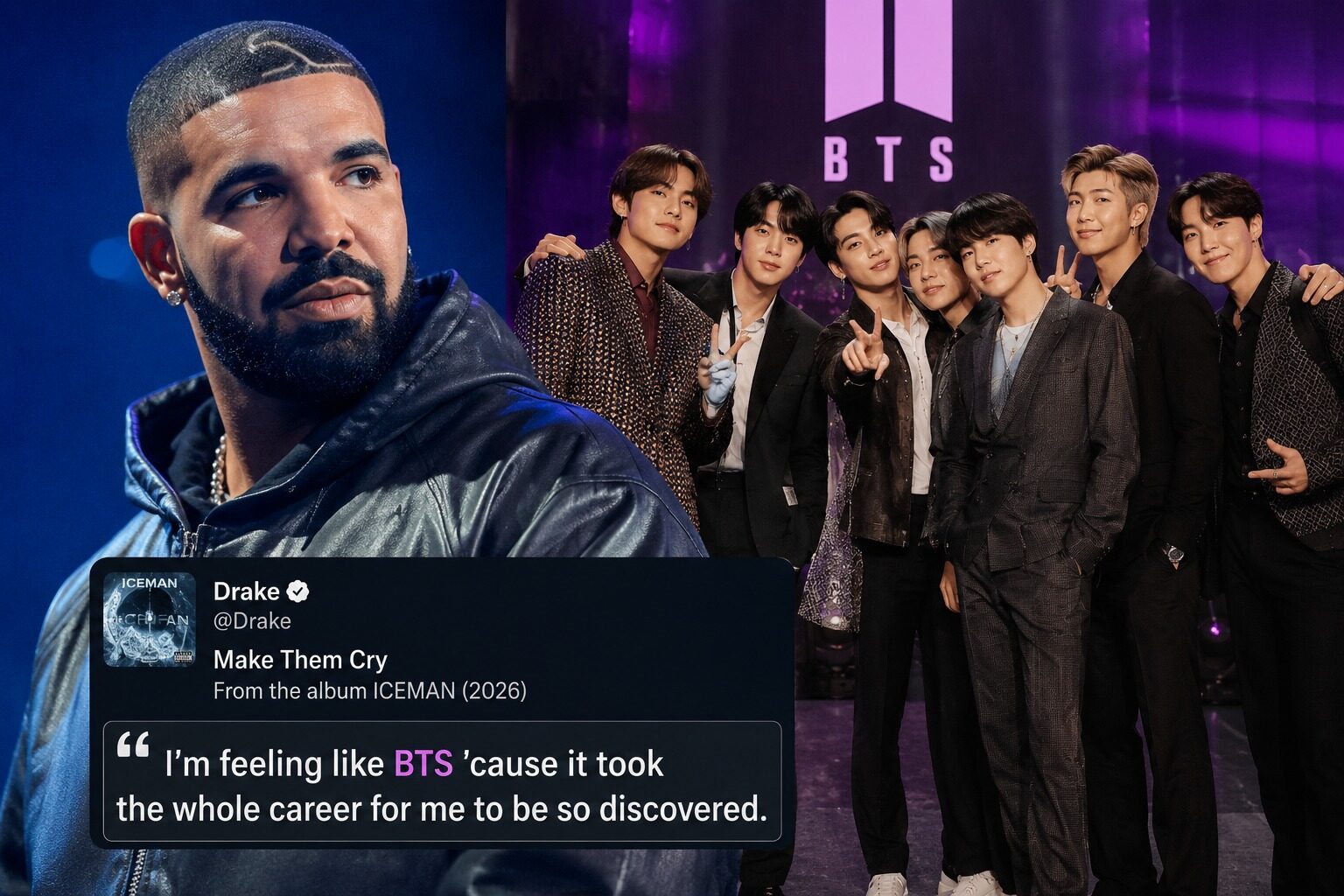 Drake Mendadak Sebut BTS di Lagu Barunya, Internet Langsung Heboh dan Debat Makna Liriknya