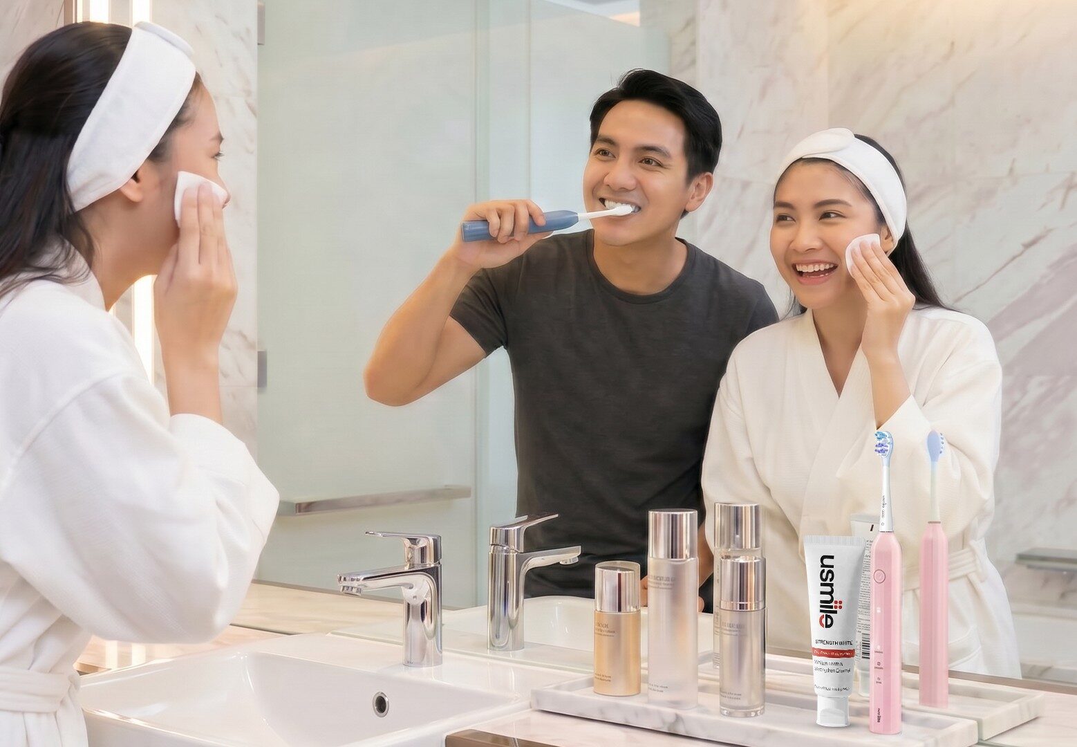 Ilustrasi sikat gigi jadi 'ritual malam' pelengkap setelah skincare. (Foto: usmile)