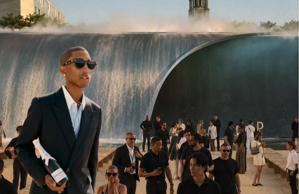 Ombak Raksasa di Tengah Paris! Pharrell Williams Sulap Runway Louis Vuitton Jadi Pantai California