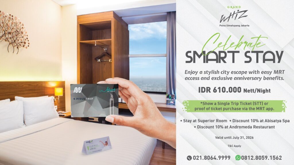 Grand Whiz Poins Simatupang Rayakan 10 Tahun dengan Promo Staycation Dekat MRT Mulai Rp610 Ribu - sumber foto Istimewa