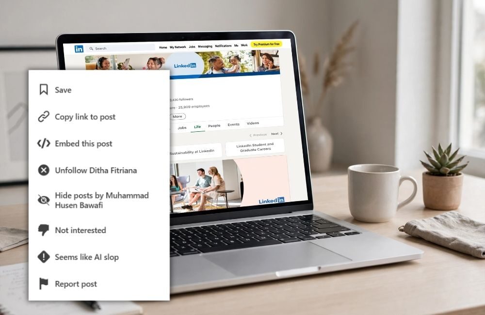 LinkedIn Tambah Tombol Seems Like AI Slop, Sinyal Konten AI Mulai Jadi Masalah di Media Sosial Profesional