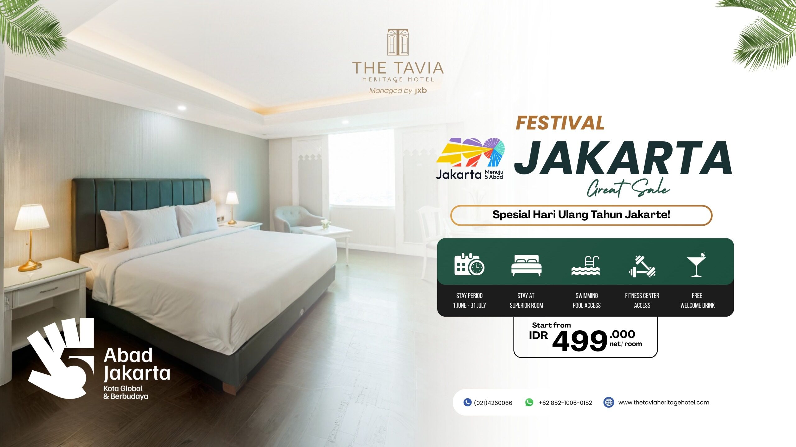Menginap Lebih Hemat dengan Diskon hingga 30%, Nobar Football Festive 2026 Makin Seru di The Tavia Heritage Hotel