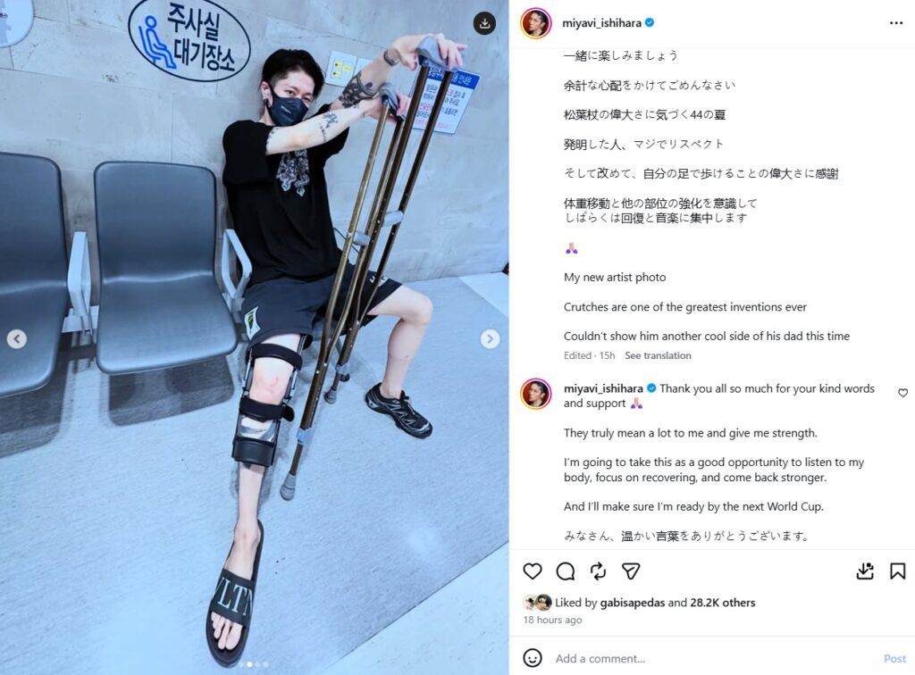 MIYAVI cedera - sumber foto instagram/miyavi_ishihara