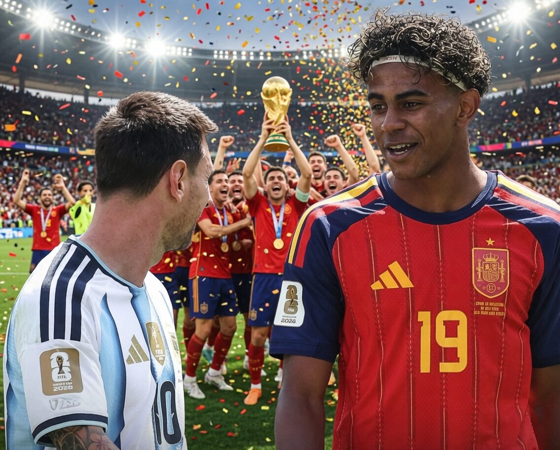 Bukan Sekadar Final Piala Dunia! Momen Lamine Yamal dan Lionel Messi Bikin Fans Menangis, Spanyol Resmi Jadi Raja Baru Dunia