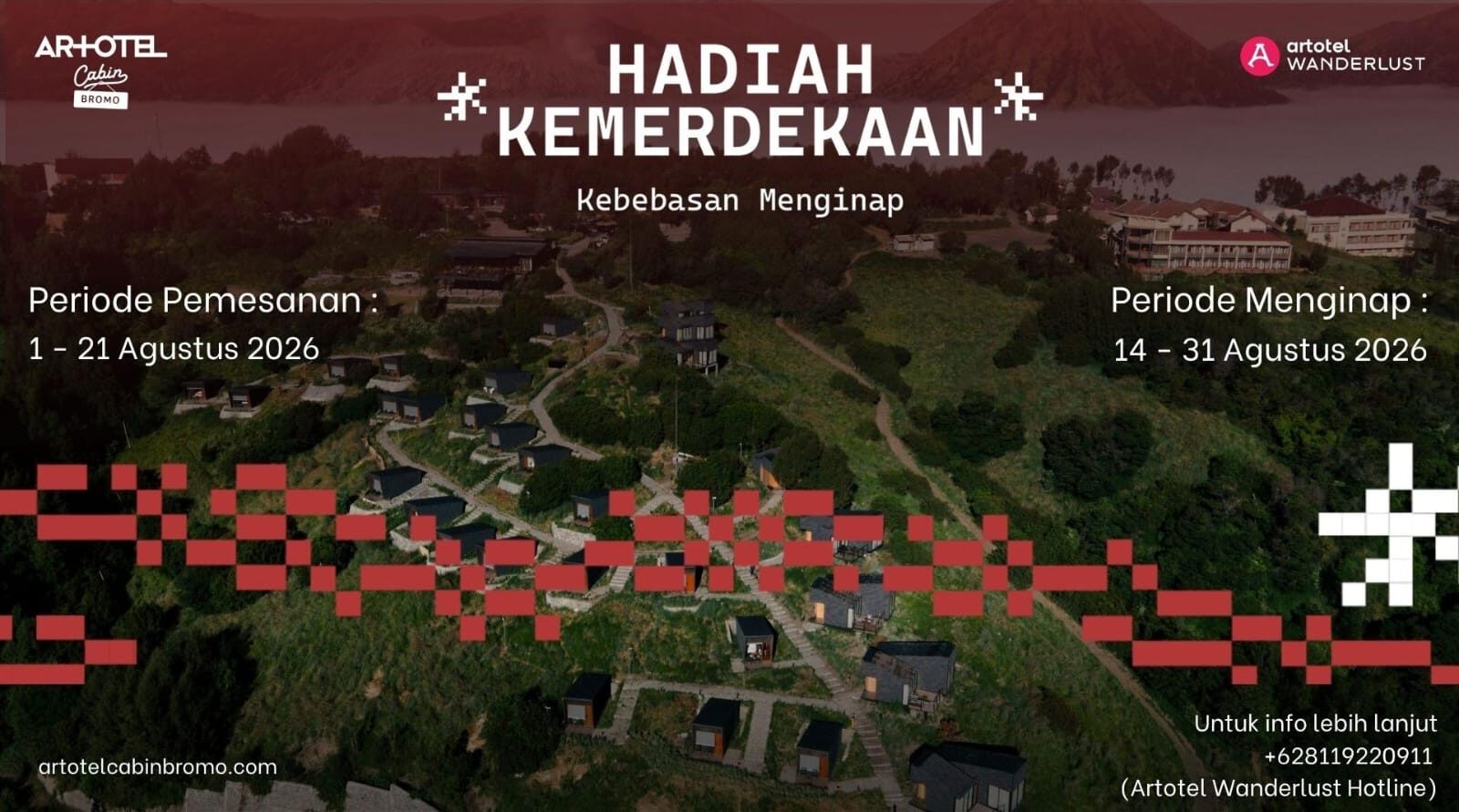 Ada “Hadiah Kemerdekaan” di ARTOTEL Cabin Bromo, Lengkap dengan Kuliner Khas Nusantara