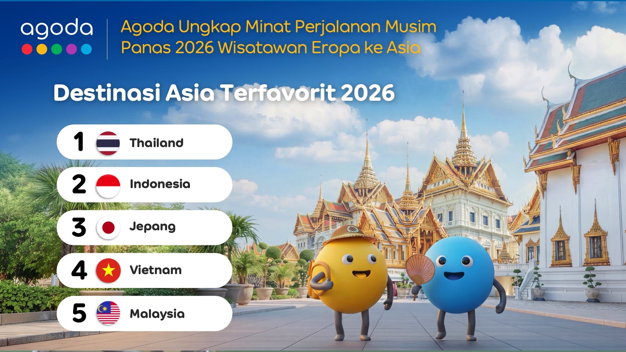 Indonesia jadi destinasi kedua yang paling diminati wisatawan Eropa untuk liburan musim panas 2026 di Asia. (Foto: Dok. agoda)