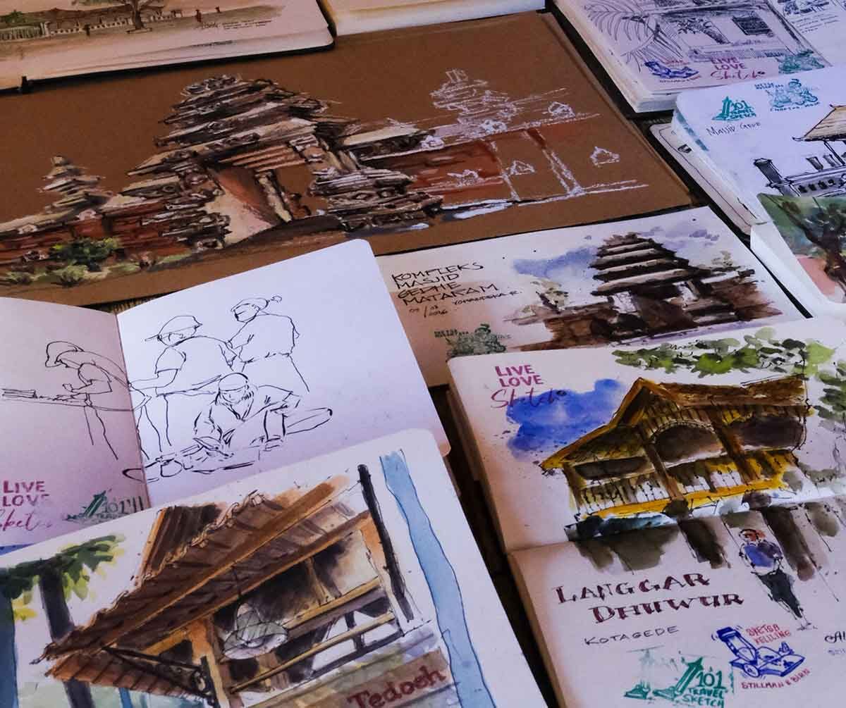 Pencinta Sketsa di Yogyakarta Punya Ruang Baru untuk Merekam Kota Lewat Goresan