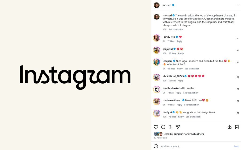 logo wordmark baru instagram - sumber foto instagram/mosseri