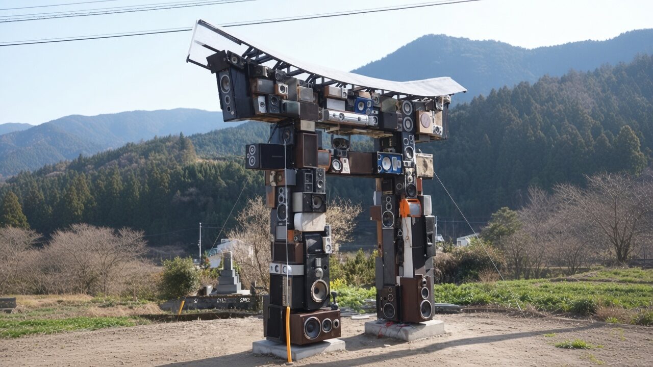 Wajib Berkunjung Untuk Urbie's Pencinta Musik! Torii Gate di Jepang Ini Terbuat dari Speaker