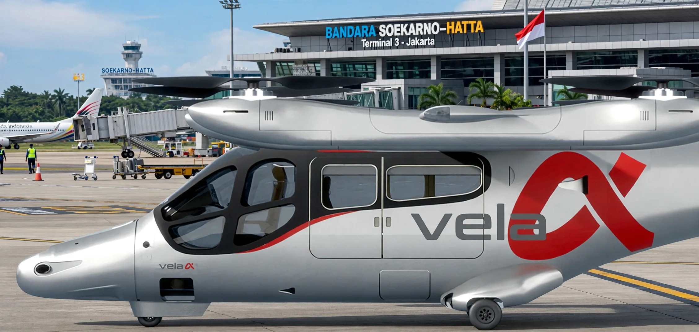 Vela Aero Pamerkan Alpha, Prototipe Taksi Terbang yang Disiapkan untuk Mobilitas Indonesia