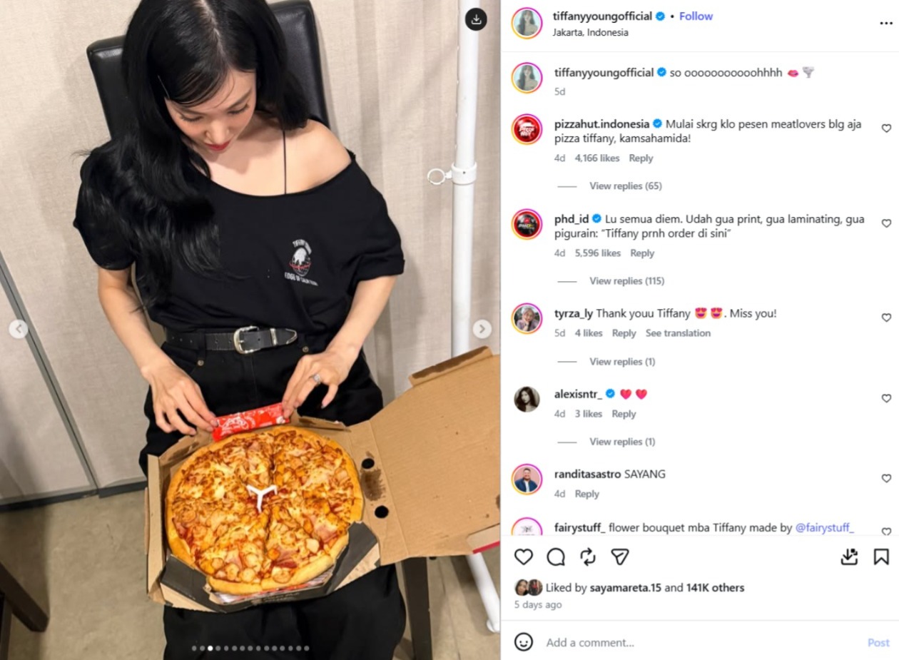 Tiffany Young Girls’ Generation Bikin Heboh Gara-Gara Pizza Hut - sumber foto instagram/tiffanyyoungofficial