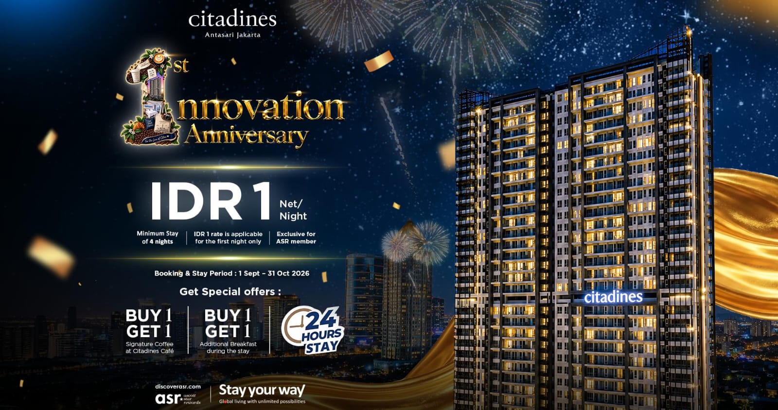 Ada Promo Menginap Mulai Rp1, Citadines Antasari Jakarta Rayakan Anniversary!