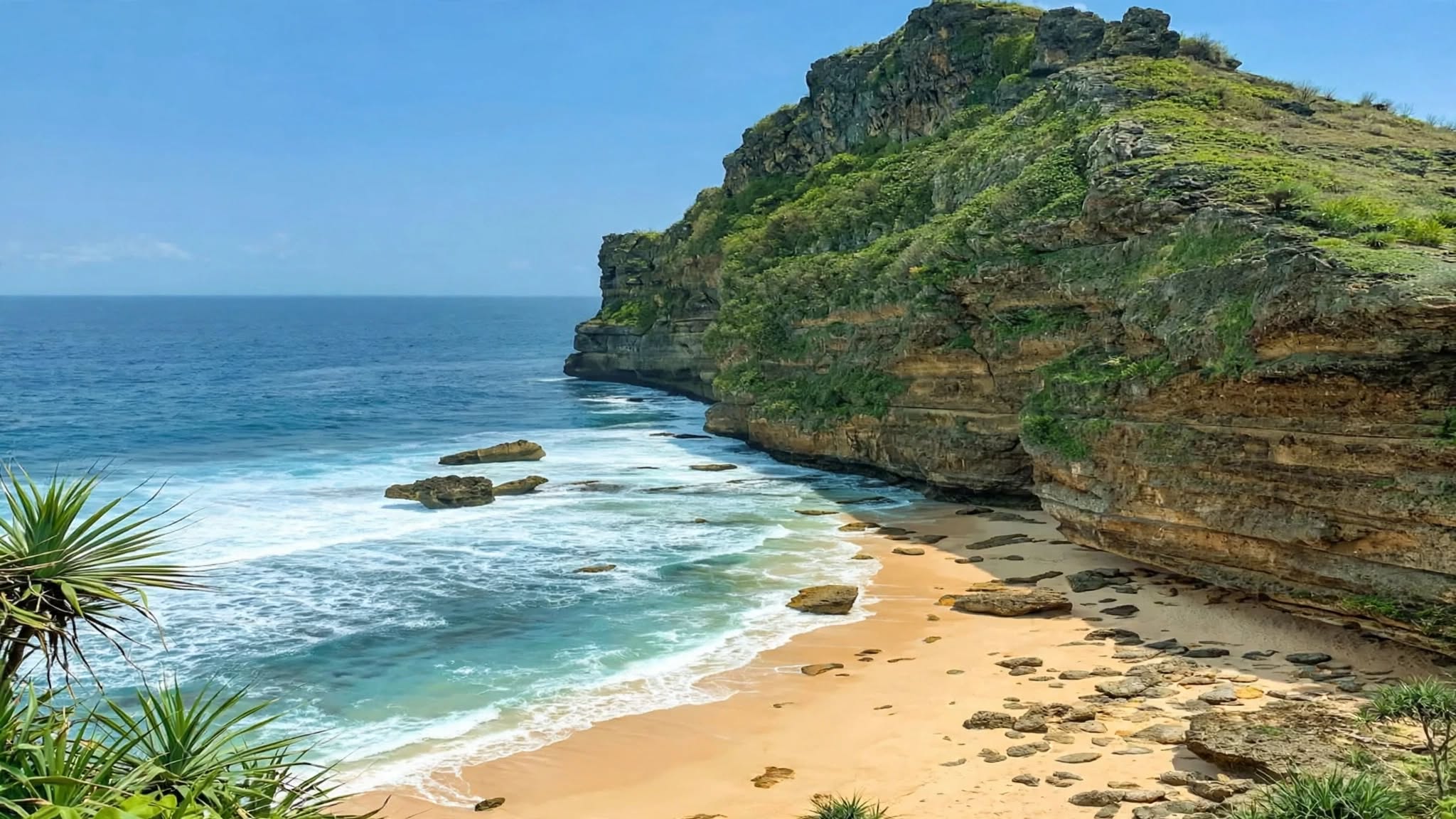 Pantai Karang Payung Wonogiri, Surga Tersembunyi dengan Pasir Putih yang Bikin Betah Berlama-lama