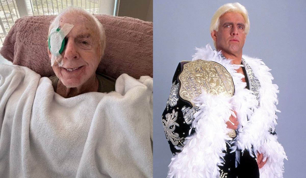 perbandingan foto Ric Flair pada masa muda dan senja