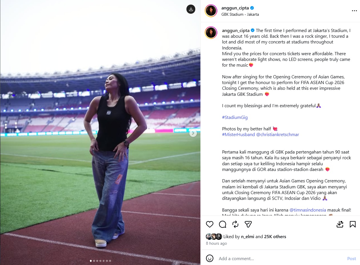 Unggahan Anggun di Instagram - sumber foto Instagram/anggun_cipta