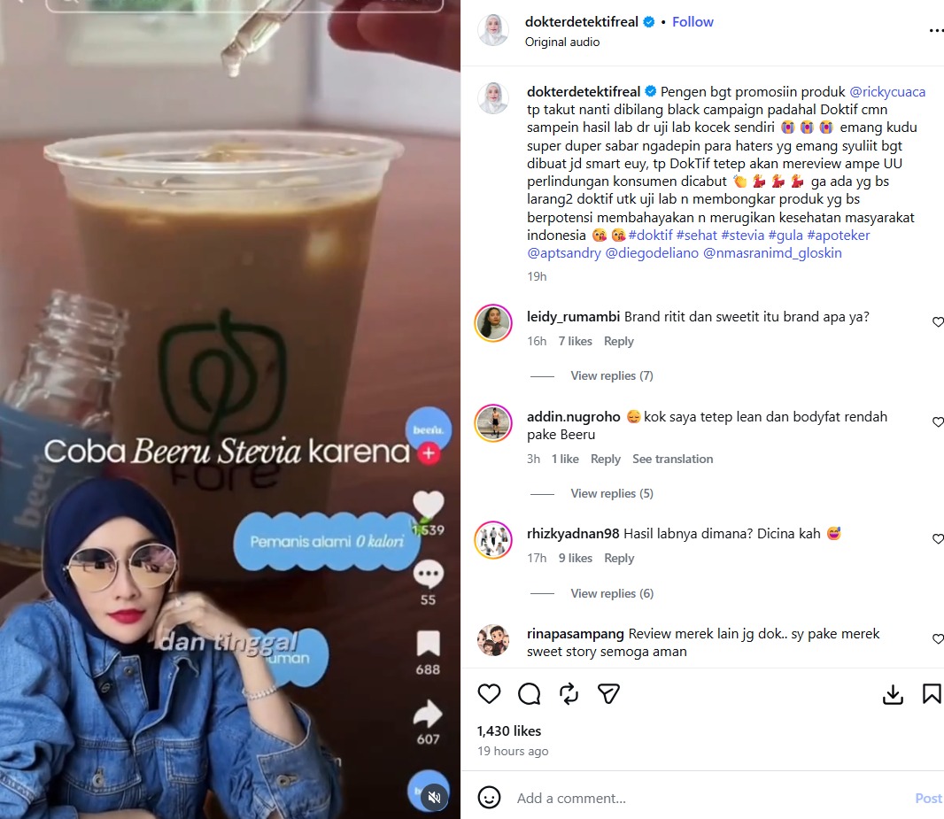 unggahan doktif di media social - sumber foto instagram/dokterdetektifreal